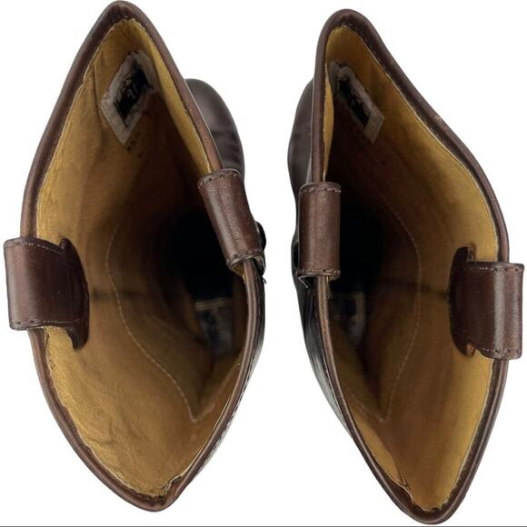 Frye Dark Brown Leather Melissa Western Tall Riding Boots  Size 5.5 Style 77167 - Picture 13 of 16